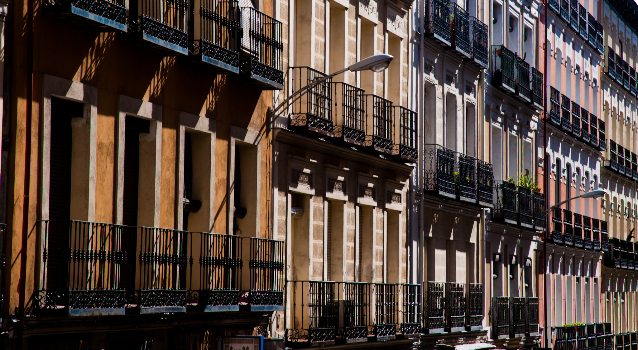 Residential building façades in Madrid